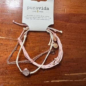 Pura Vida Pink quarts Bracelet Set